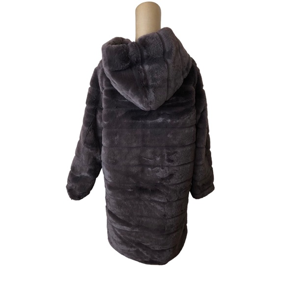 Apparis Faux Fur CELINA COAT Taupe Purple Size M - Picture 3 of 7
